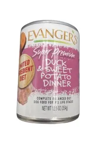 12/12.5 oz. Evanger's Super Premium Duck & Sweet Potato Dinner For Dogs - Treat